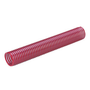 Tubo spiralato rosso per forniture industriali, resistente e versatile.
