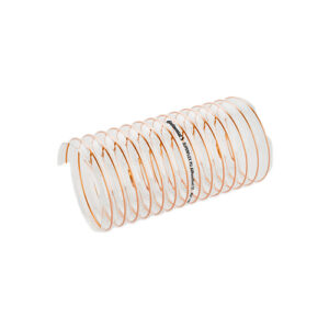 Tubo in PVC trasparente con spirale, ideale per forniture industriali.