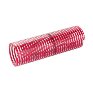 Tubo flessibile industriale rosso per applicazioni di aspirazione e ventilazione.