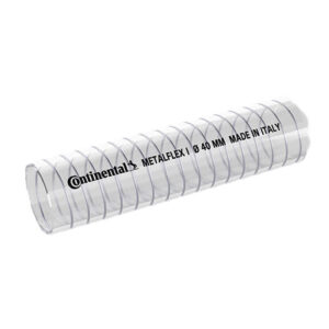 Tubo flessibile trasparente Metalflex, diametro 40 mm, made in Italy per applicazioni industriali.