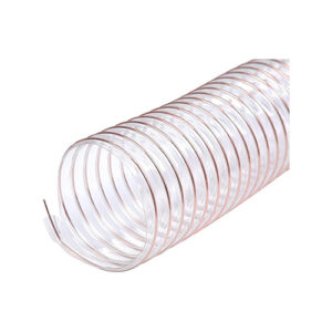 Tubo flessibile trasparente per uso industriale, resistente e versatile.